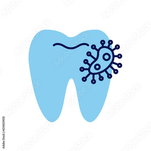 Dental Bacteria Related Vector Icon. Dental Bacteria Sign. Isolated on White Background