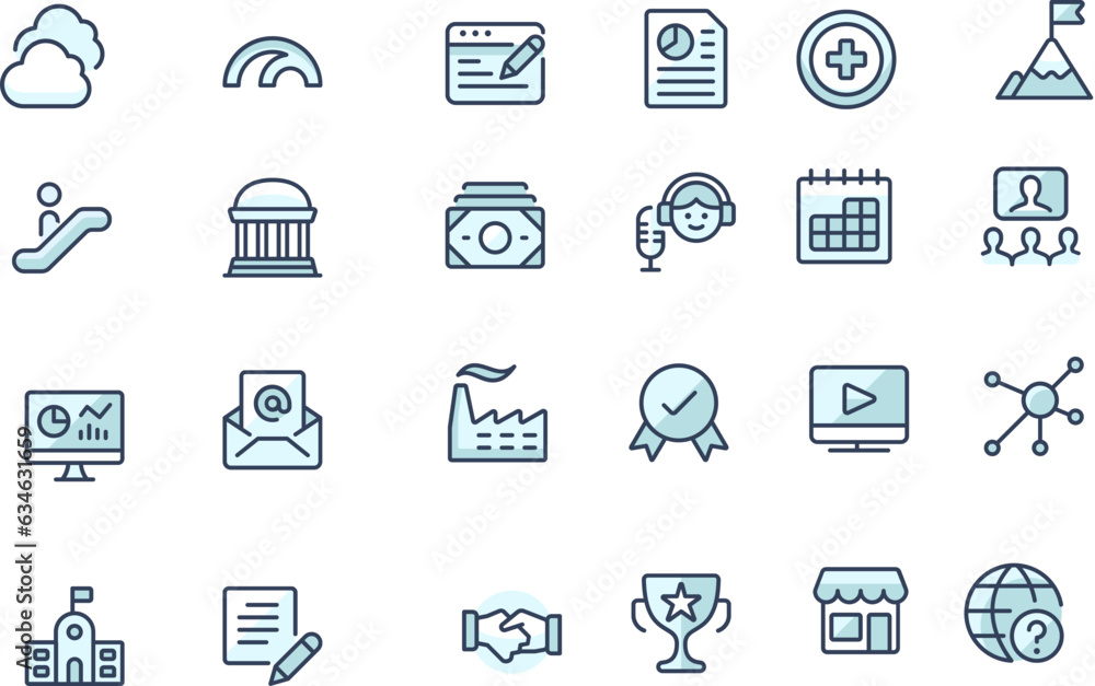 business and icons set