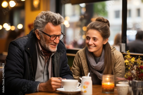 Elderly person offering advice and guidance to a young child - stock photography concepts