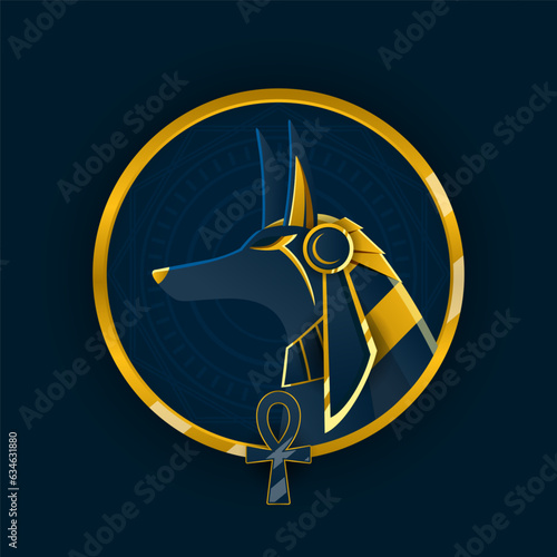 egyptian god anubis head logo design