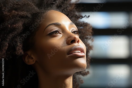 Close-up of a persons face in profile lost in thought   - stock photography concepts
