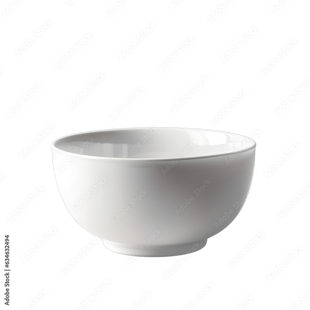An empty white bowl isolated on a transparent background An empty white bowl isolated on a transparent background