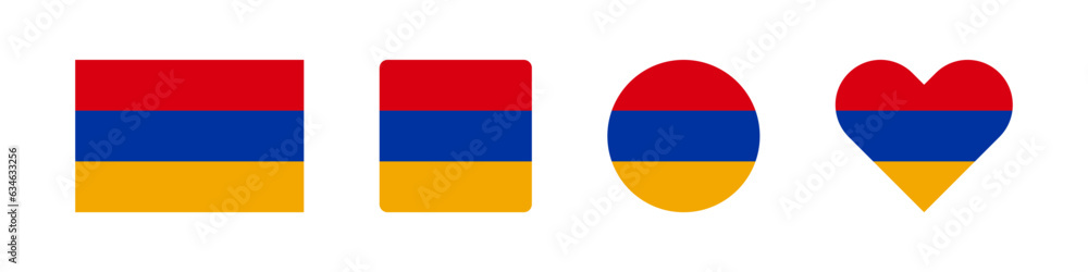 Armenia icon. Armenian flag signs. National badge symbol. Europe country symbols. Culture sticker icons. Vector isolated sign. Armenia icon. Armenian flag signs. National badge symbol. Europe country symbols. Culture sticker icons. Vector isolated sign.
