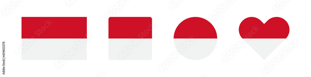 Monaco icon. Monaco flag signs. National badge symbol. Europe country symbols. Culture sticker icons. Vector isolated sign.