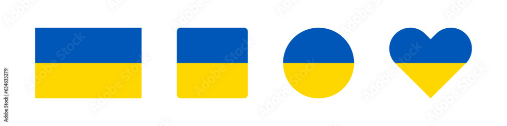 Ukraine icon. Ukrainian flag signs. National badge symbol. Europe country symbols. Culture sticker icons. Vector isolated sign. Ukraine icon. Ukrainian flag signs. National badge symbol. Europe country symbols. Culture sticker icons. Vector isolated sign.