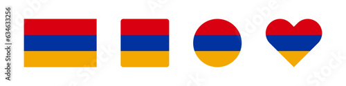 Armenia icon. Armenian flag signs. National badge symbol. Europe country symbols. Culture sticker icons. Vector isolated sign.