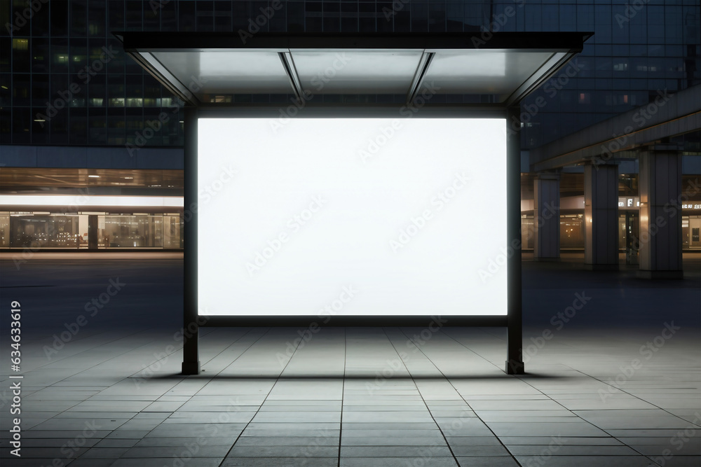 Billboard mockup outdoors, Outdoor advertising poster at night time with street light line for advertisement street city night. With clipping path on screen. Billboard mockup outdoors, Outdoor advertising poster at night time with street light line for advertisement street city night. With clipping path on screen.