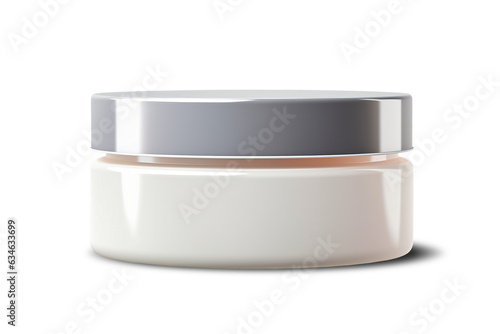 Cream in glass jar isolated on white. mockup.