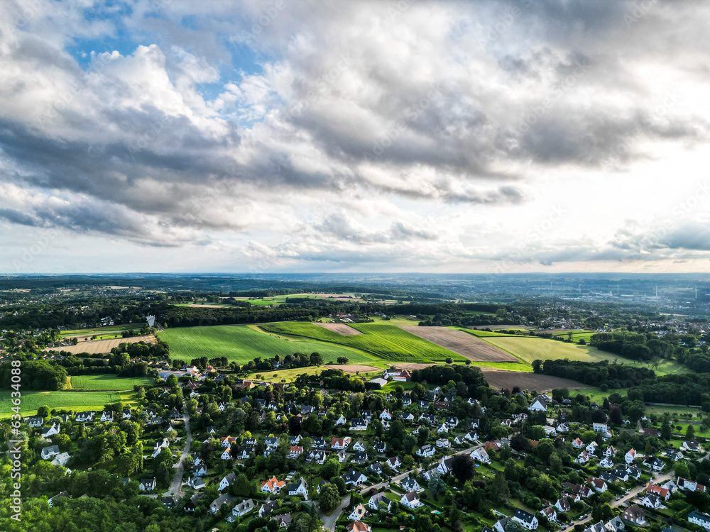 Aerial drone ultra wide photo of the Belgium countryside