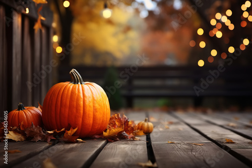 Orange pumpkins near the house outdoors, copy space photo