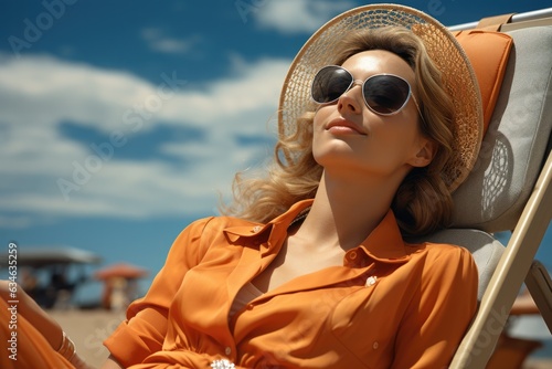 Person basking in the warmth of the summer sun - stock photography concepts