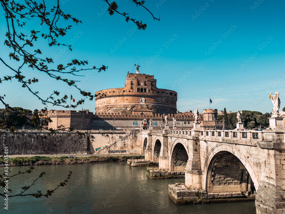 Saint Angel Castle. Castel Sant'Angelo in Rome - Famous Italian Monuments.