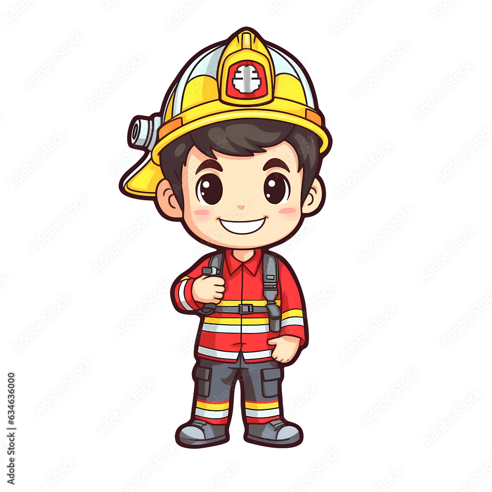 Cute Fireman Clipart Illustration Cute Fireman Clipart Illustration