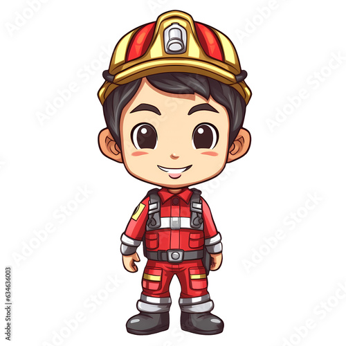 Cute Fireman Clipart Illustration © pisan