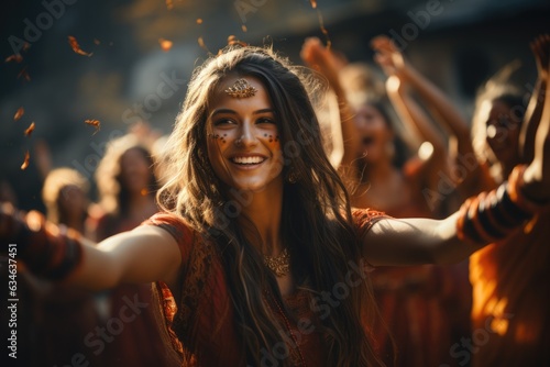 Woman performing a traditional dance - stock photography concepts