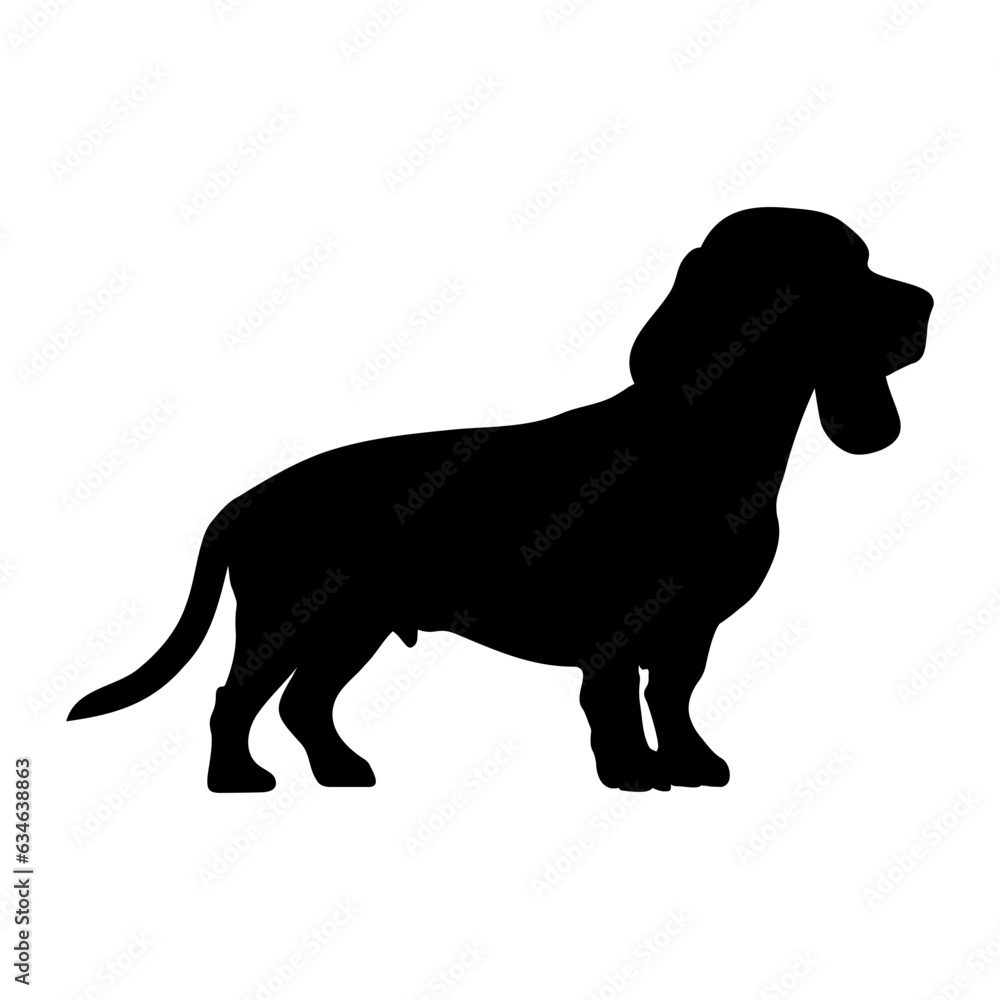 Beagle dog silhouette icon. Vector illustration