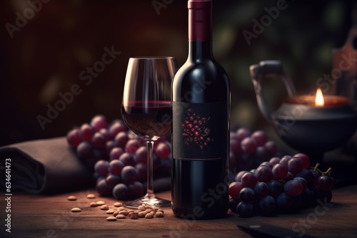 Red wine grapes. Generate Ai