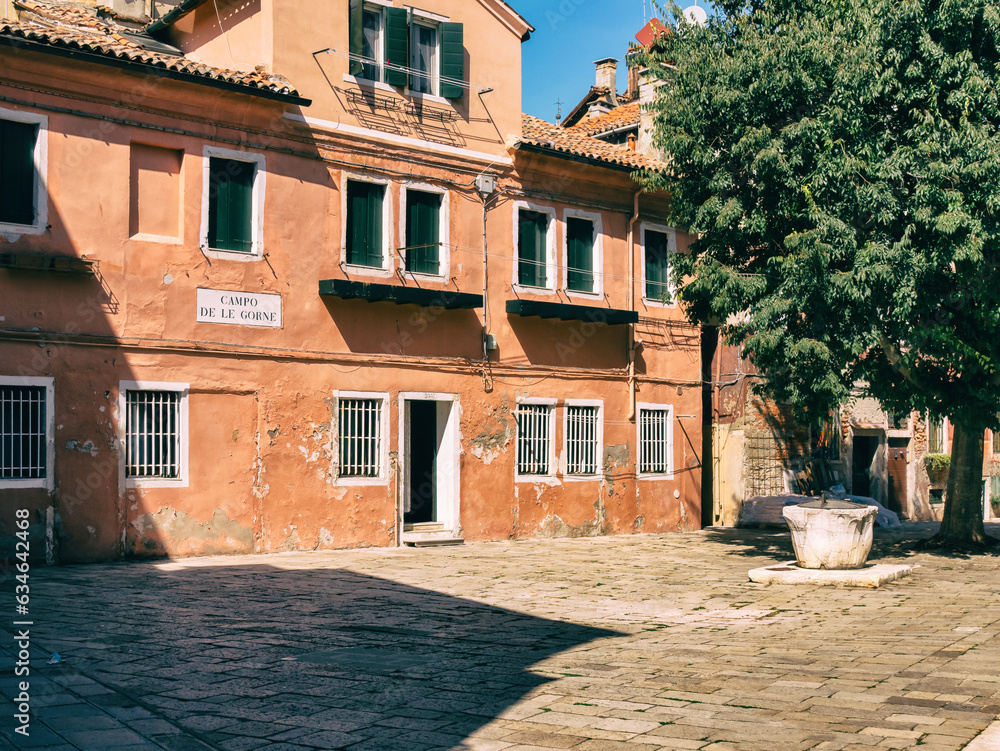 Houses and streets of the historical part of Venice.