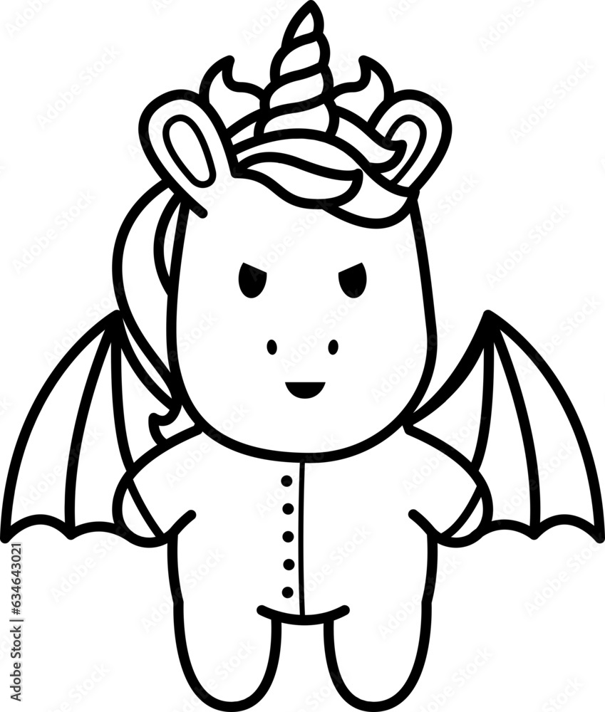 Fototapeta premium unicorn for halloween decorative element