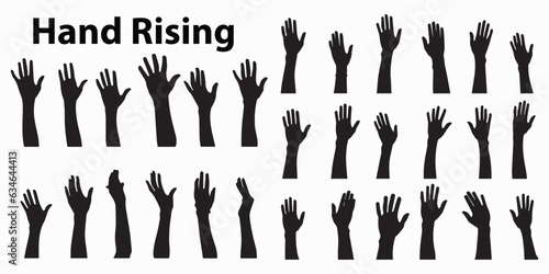 Silhouette Rising hand vector illustration