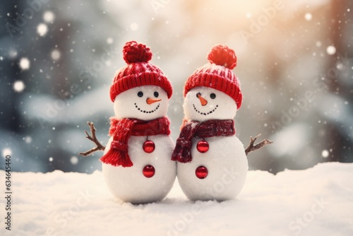 christmas concept cute two snowmen © Aksana