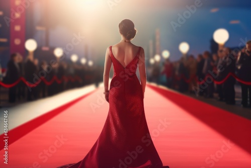 Woman red carpet. Generate Ai