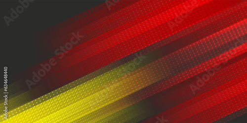 Abstract speed lines style orange color halftone banner design template. Vector illustration