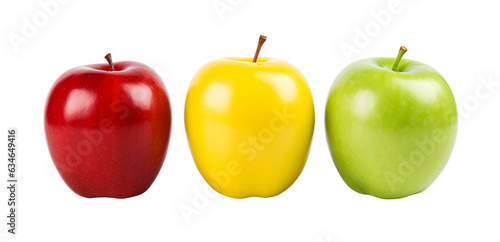 Apples isolated on transparent background. PNG format