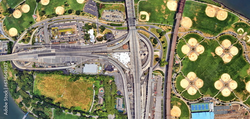 cement roots Photography on the environmental impact on Nature and the United States landscape of human presence, from the air, ecological photography,