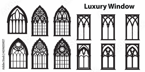 Luxury Window Silhouette vector collection.