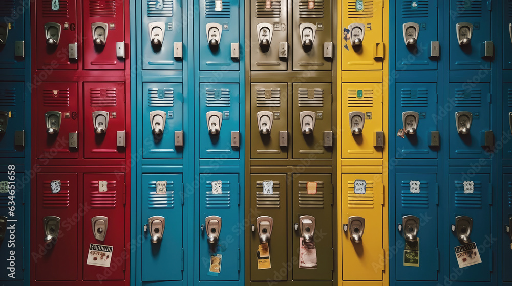 Various school lockers Various school lockers