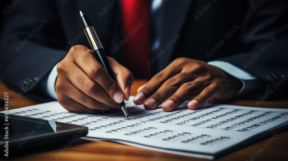 African businessman works in office created with generative AI technology African businessman works in office created with generative AI technology