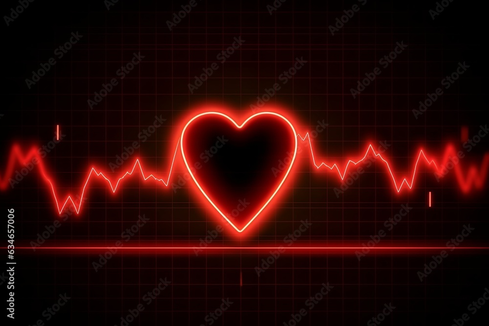 Abstract heart and digital cardiogram curve as a symbol of cardiovascular health. Background Abstract heart and digital cardiogram curve as a symbol of cardiovascular health. Background