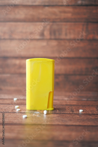 artificial sweetener container on table