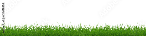Green grass very wide repeat border isolated. Vector