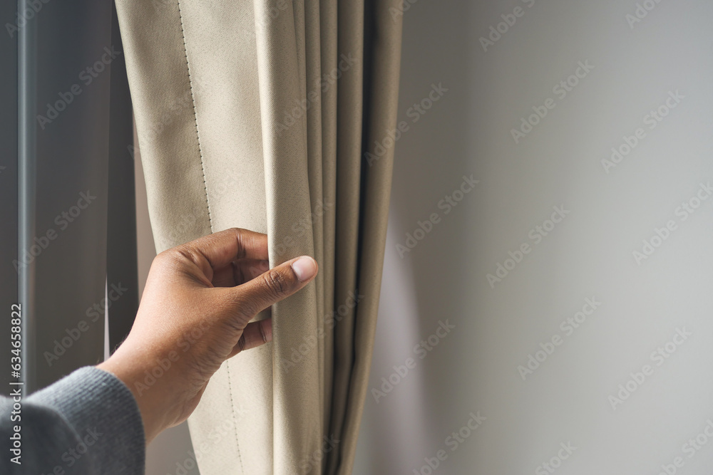Fototapeta premium close up of clean fabric curtain.