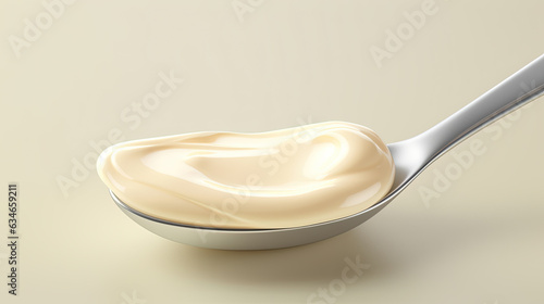 A teaspoon gracefully swirls within velvety yogurt, a symphony of spoon and cream, a sip of unadulterated joy
