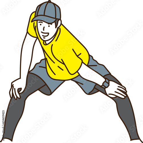 笑顔でジョギングする若い男性
