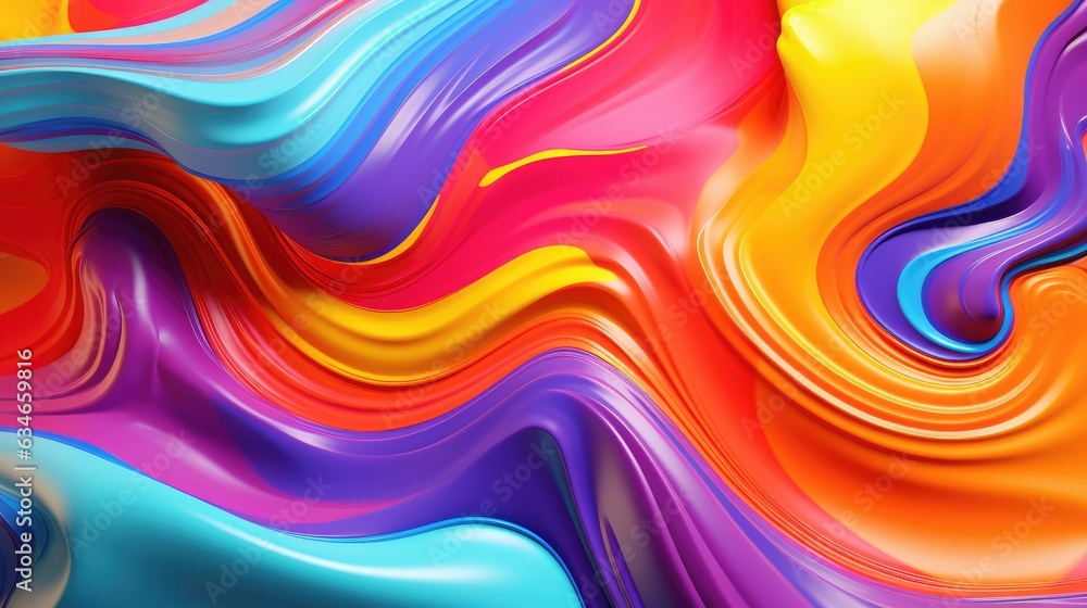 3D Liquid Colorful Paint Background