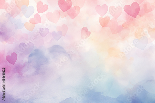 A soft watercolor wash of pastel hues, creating a dreamy love background Generative AI