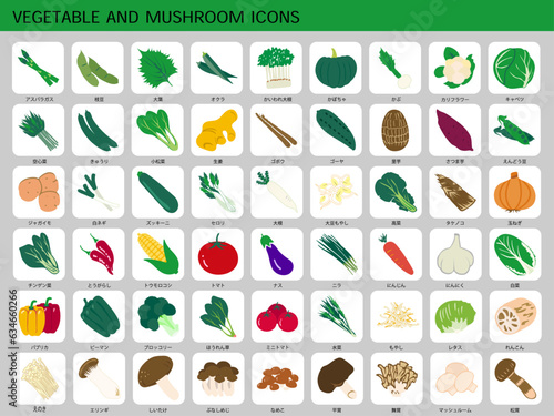 野菜ときのこのアイコンセット