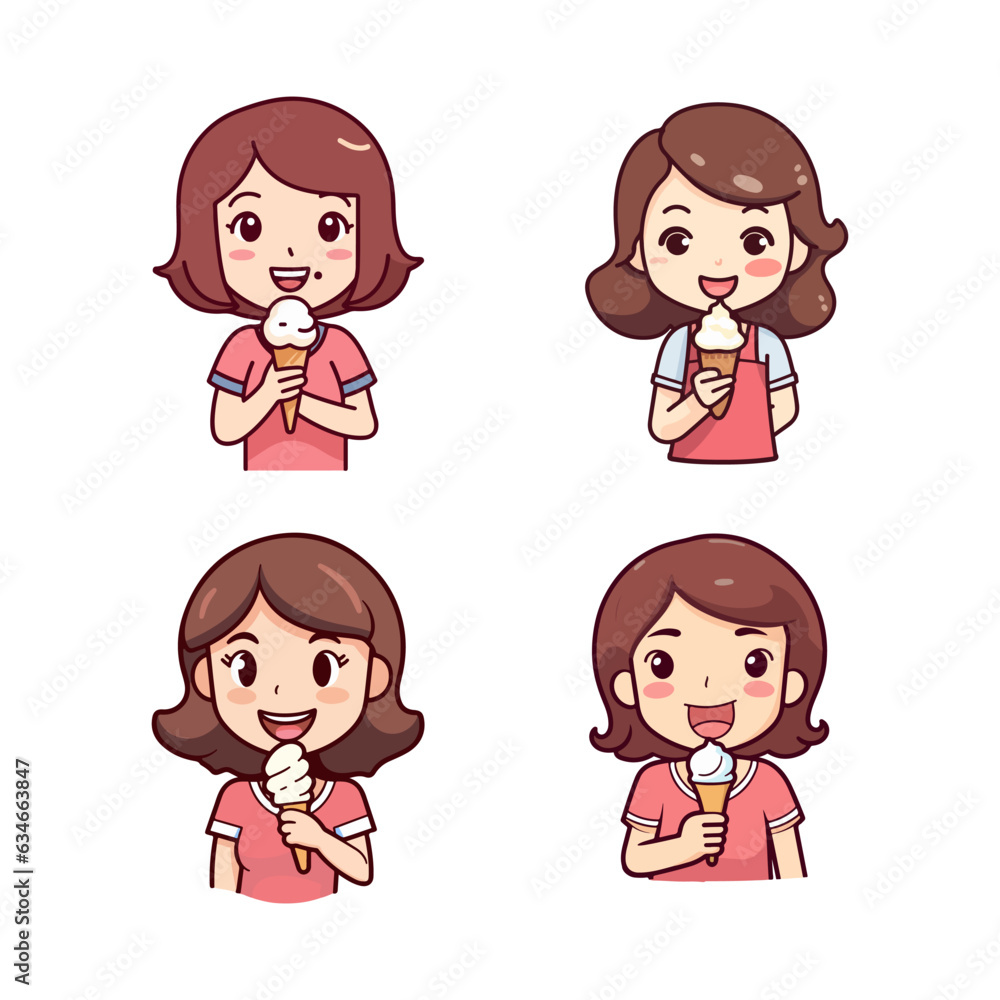 girl and ice cream cartoon girl and ice cream cartoon