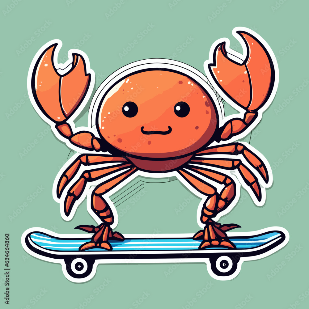 crab on a skateboard skating crab on a skateboard skating