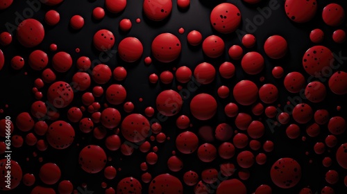Crimson Spots on Black Background