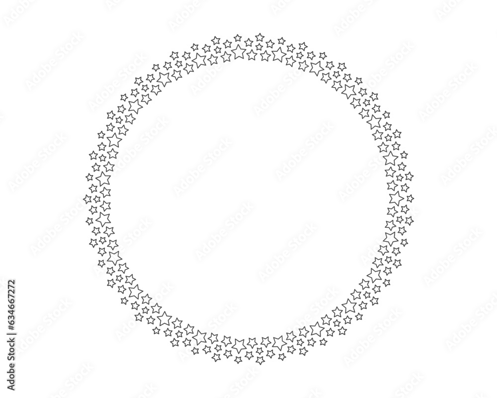 Start decoration frame in vector. Stars abstract round border. Start decoration frame in vector. Stars abstract round border.