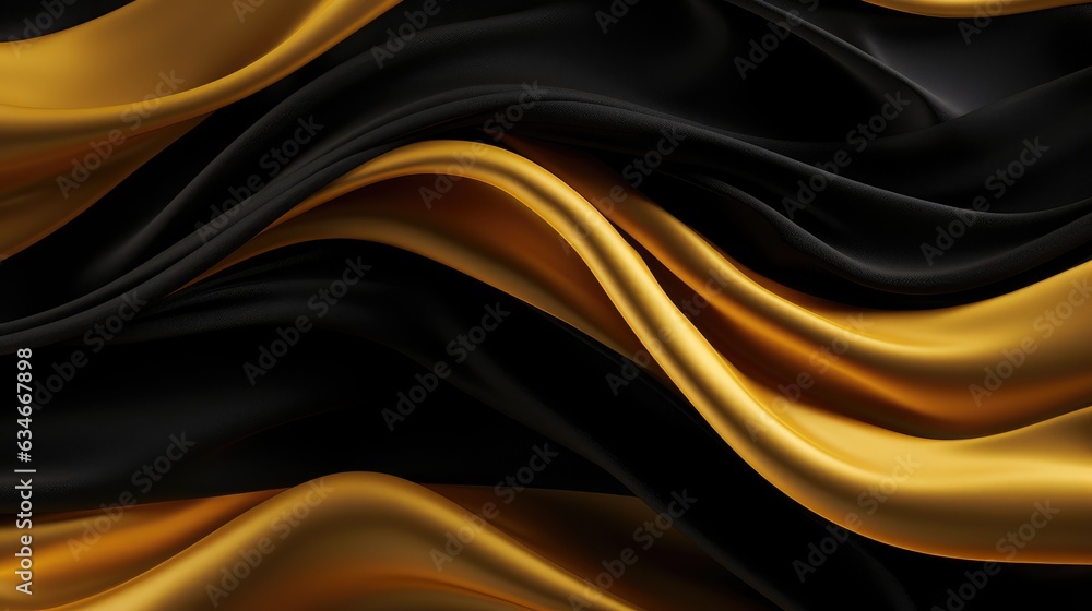 Gold and Black Silk Waves Gold and Black Silk Waves