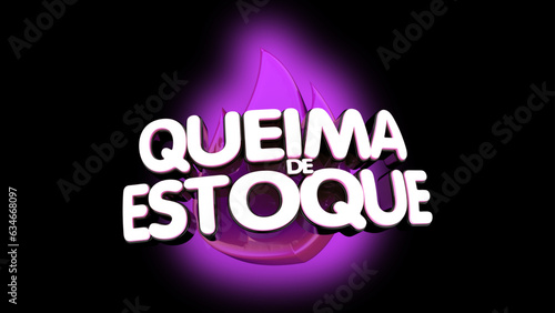 selo 3d ''queima de estoque'' 