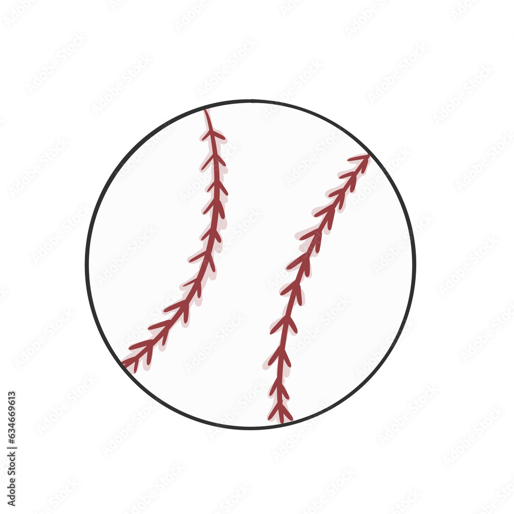 Hand drawing simple baseball for sport activity. Hand drawing simple baseball for sport activity.