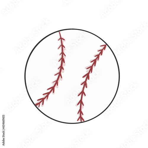Hand drawing simple baseball for sport activity.