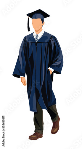 Vector happy students celebrating graduation from college happy graduate student concept vector